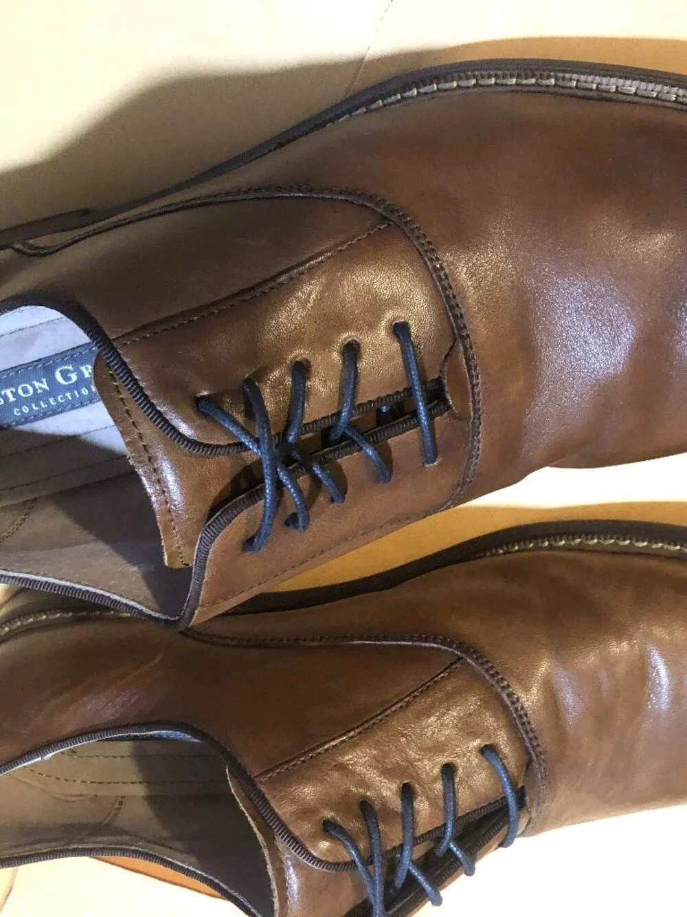 Aston Grey Leu Oxford Brown Leather Lace Up Shoes Men's Size 10